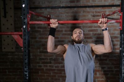 Man doing pull ups